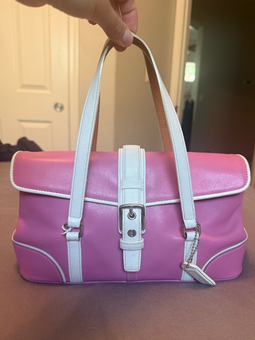 Coach Pink and White Bag